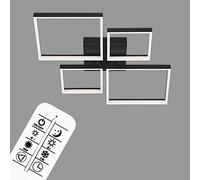 Briloner Leuchten Lámpara LED, Techo Regulable, Remoto Incluido, Control de Temperatura, función de luz Nocturna y Temporizador, Negro, 40 vatios, 4.400 lúmenes