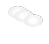 Briloner Leuchten - Lámparas led encastrables, set de 3 lámparas de techo de 3 W, 350 lúmenes y 4.000 Kelvin cada una, con grado de protección IP23, en blanco, 68 x 30 mm (diámetro x altura)