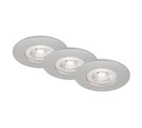 BRILONER Leuchten - Lámparas led encastrables, set de 3 lámparas de techo de 5 W, 460 lúmenes y 3000 Kelvin cada una, con grado de protección IP44, en cromo-mate, 90 x 25 mm (diámetro x altura)