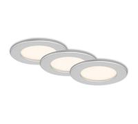 Briloner Leuchten - Lámparas led encastrables, set de 3 lámparas de techo de 6 W, 450 lúmenes y 3000 Kelvin cada una, con grado de protección IP44, en cromo-mate, 115 x 30 mm (diámetro x altura)