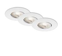 Briloner Leuchten - Lámparas led encastrables, set de 3 lámparas de techo, módulo led orientable de 5 W, 460 lúmenes y 3000 Kelvin cada una, con grado de protección IP23, en blanco, 90 x 24 mm