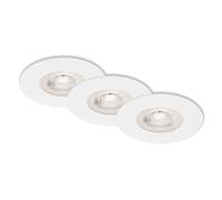 Briloner Leuchten - Lámparas led encastrables y regulables, set de 3 lámparas de techo de 5 W, 460 lúmenes y 3000 Kelvin cada una, con grado de protección IP44, en blanco, 90 x 25 mm
