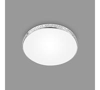 Briloner Leuchten - LED Bathroom Ceiling Light Glitter Effect, IP44 LED Bathroom Lamp, Neutral White Light, Chrome, 285 x 65 mm (D x H)