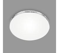 Briloner Leuchten - LED Bathroom Ceiling Light Glitter Effect, IP44 LED Bathroom Lamp, Neutral White Light, Chrome, 355 x 65 mm (D x H)
