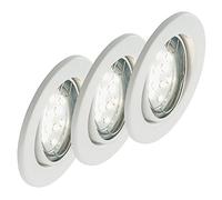 Briloner Leuchten - LED empotrable, foco, 3 x LED, GU10, 3 W, giratorio, redondo, blanco, GU10 3 watts
