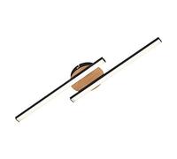 Briloner Leuchten LED, lámpara de Techo con 2 Tiras, 12 vatios, 960 lúmenes, 3000 Kelvin, Madera-Negro, 560 x 120 x 37 mm (3448-014)