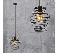 Briloner Leuchten luz de péndulo, lámpara de péndulo de 1 foco, lámpara colgante retro/vintage, black steel, 1x E27, máx. 60 vatios, negra, 210 x 1300 mm (diámetro x alto)