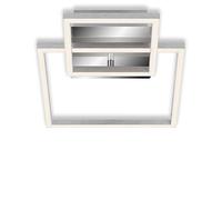 BRILONER Leuchten - Luz de techo, lámpara de techo regulable, incl. función de memoria, 1 módulo LED giratorio, 19,6 vatios, 1.500 lúmenes, 3.000 Kelvin, cromo-aluminio, 358x260x75mm