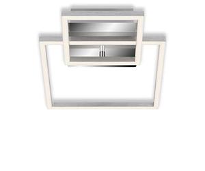 BRILONER Leuchten - Luz de techo, lámpara de techo regulable, in unción de memoria, 1 módulo LED giratorio, 19,6 vatios, 1.500 lúmenes, 3.000 Kelvin, cromo-aluminio, 358x260x75mm