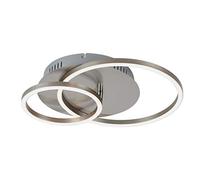 Briloner Leuchten - Luz de techo LED, lámpara de techo regulable, incl. función de memoria, 1 módulo LED giratorio, 30 vatios, 2.400 lúmenes, 3.000 kelvin, níquel mate, 390x300x80mm