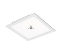 Briloner Leuchten - Panel de luces LED con sensor de movimeinto, ultraplano, lámpara de techo de 12W, 1.300 lúmenes, sensor de luz diurna, cuadrado, blanco, 29,5 cm