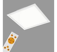 Briloner Leuchten - Panel LED de luces, luz de techo regulable, control remoto de luz de techo, incluye control de temperatura de color, 2400 lúmenes, blanco, 45x45 cm