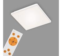 BRILONER Leuchten - Panel LED de techo regulable, sin marco, control de temperatura de color, incluye mando a distancia, 12 W, 1600 lúmenes, color blanco, 295 x 295 x 70 mm (largo x ancho x alto)