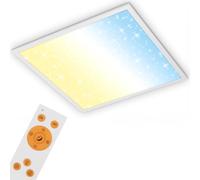 Briloner Leuchten - Panel led, lámpara de techo con decoración de estrellas, lámpara de techo regulable, control de temperatura de color (CCT) con control remoto, 36 W, 3800 lúmenes, blanco
