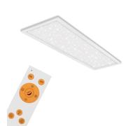Briloner Leuchten - Panel LED, lámpara de techo con decoración de estrellas, plafón regulable, control de temperatura de color, incluye control remoto, 24 vatios, 2200 lúmenes, blanco, 1000x25x65mm