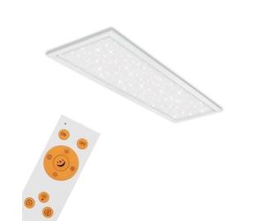 Briloner Leuchten - Panel LED, lámpara de techo con decoración de estrellas, plafón regulable, control de temperatura de color, incluye control remoto, 24 vatios, 2200 lúmenes, blanco, 1000x25x65mm