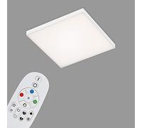 Briloner Leuchten - Panel LED, lámpara de techo LED regulable, sin marcos, control de temperatura de color, RGB, control remoto incl., 16 vatios, 1.800 lúmenes, blanco, 295 x 295 x 57 mm (LarxAnxAl)