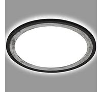 Briloner Leuchten - Plafón LED con efecto de retroiluminación, Plafón LED delgado, Ultraplano, Plateado, Luz blanca neutra, Diámetro 293 mm, Negro
