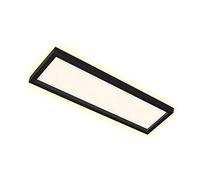 Briloner Leuchten - Plafón LED, plafón con efecto retroiluminado, 22 vatios, 3000 lúmenes, 3000 Kelvin, blanco-negro, 582x202x41 mm (L. x an. x al.)
