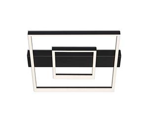 BRILONER Leuchten - Plafón LED, plafón regulable, incluye perfil de luz doble, incluye función de memoria, 30 vatios, 2700 lúmenes, 3000 kelvin, negro, 435x400x66 mm (L. x an. x al.)