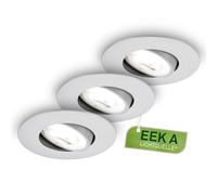 BRILONER - Lote de 3 focos LED empotrables Clase energética A, 230 V orientables, 2 W cada uno para 360 lm y 50 000 horas de luz, luz blanca neutro, LED Spot, 68 mm, 90 x 24 mm (DxH), cromo mate