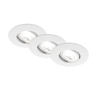 BRILONER - Lote de 3 focos LED empotrables EEK A 230 V orientables, 2 W cada uno para 360 lm y 50 000 horas de luz, luz blanca neutro, foco LED, plano, 90 x 24 mm (DxH), blanco