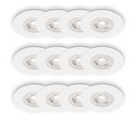 Briloner Lote de 3x4 focos empotrables LED, IP44, luz blanca cálida, iluminación baño, lámpara cocina, foco pasillo, diseño empotrable moderno, Ø9 x 2,5 cm, corte Ø6,8 cm, Blanco