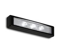 BRILONER - Luz LED de empuje, Luz bajo el gabinete, Luz de gabinete, Autoadhesivo, Negro