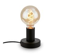 BRILONER - Mini lámpara de mesa con interruptor de cable, retro, vintage, E27, máx. 10W, 10x9 cm, lampara de mesa, lamparas de mesita de noche, lampara mesita, lampara escritorio, color negro