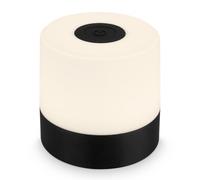 Briloner - Mini Lámpara de Mesa LED Inalámbrica, Lampara de Mesa Recargable, Lampara para Mesita, USB-C, Luz Blanca Cálida, 7x7 cm, Lampara LED Recargable, Lamparas Tactiles sin Cable, Color Negro