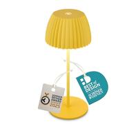 BRILONER - Mini Lampara de Mesa sin Cable LED Inalámbrica IP44 con Borde Luminoso, 8,5x20 cm, Regulador Táctil, Lampara Mesita Noche sin Cable, Ganadora del German design Award 2025, Amarillo