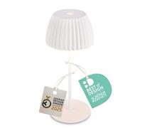 BRILONER - Mini Lampara de Mesa sin Cable LED Inalámbrica IP44 con Borde Luminoso, 8,5x20 cm, Regulador Táctil, Lampara Mesita Noche sin Cable, Ganadora del German design Award 2025, Blanco