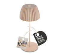 BRILONER - Mini Lampara de Mesa sin Cable LED Inalámbrica IP44 con Borde Luminoso, 8,5x20 cm, Regulador Táctil, Lampara Mesita Noche sin Cable, Ganadora del German design Award 2025, Beige