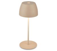 BRILONER - Mini lámpara LED de sobremesa inalámbrica IP44 táctil, infinitamente regulable, batería recargable y fuente de luz intercambiable, lámpara de sobremesa recargable, 8x20 cm (DxH), beige
