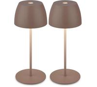 Briloner - Mini lámpara LED de sobremesa inalámbrica IP44 táctil, regulable sin escalonamiento, batería recargable y fuente de luz intercambiable, lámpara de mesilla de noche, 8x20 cm (DxH), arena