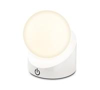 BRILONER - Mini Lámpara LED de Sobremesa Inalámbrica, IP54, Táctil, Regulable por Pasos, Batería y Fuente de Luz Intercambiables, Lampara Mesita, Lampara Recargable, Lampara USB, 10x8x9 cm, Blanco