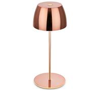 BRILONER - Mini lámpara LED de sobremesa inalámbrica IP44 con tacto, regulable, batería y fuente de luz intercambiables, lámpara de mesilla de noche, lámpara de sobremesa a pilas, 8x20cm, oro rosa