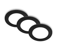 BRILONER - Pack de 3 Downlights LED de techo empotrables planos 230V, luz blanca neutra, 6W 660lm cada uno, ojos de buey led para techo, foco empotrable techo, 12x2,8 cm, negro