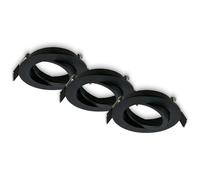 BRILONER - Pack de 3 Downlights LED techo empotrables, orientables, GU10, máx. 7W, ojos de buey led para techo, foco empotrable, diámetro de montaje 68mm, 8x2,2 cm, negro