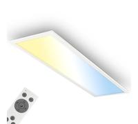 BRILONER - Panel LED con mando a distancia, regulable, CCT, IP44 a prueba de salpicaduras, panel techo, superficie cocina, paneles LED, cocina, 100x25x6 cm, blanco