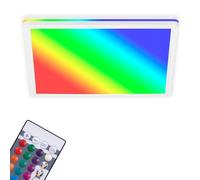 Briloner - Panel LED, plafón regulable, lámpara de techo, RGB, control de color, retroiluminación, incluye mando a distancia, 15 vatios, 1850 lúmenes, 4000 Kelvin, blanco, 29,3 x 29,3 x 2,8 cm