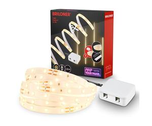 Briloner - Pimp your Panel LED strip starter set, blanco cálido, cable interruptor, decoración de habitaciones, 2,6m, blanco