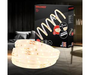 BRILONER - Pimp your Stripe Starter Set Tira LED de 2 m blanco cálido, interruptor de cable, cable de 3 m, acortable, autoadhesivo, tiras LED, decoración de habitaciones, tira de luces