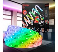 BRILONER - Pimp your Stripe Starter Set Tira LED de 2m, protección contra salpicaduras IP44, mando a distancia, cable de 3m, RGBW colorido, acortable, exterior, tira LED, tira de luz LED