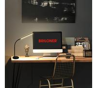 BRILONER - Lámpara de noche LED regulable al tacto, lámpara de escritorio LED, lámpara de mesa LED, lámpara de lectura LED para oficina en casa, 4 niveles regulable, negro