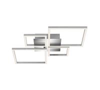 BRILONER Plafón Lámpara LED giratoria, luz de Techo Regulable, 48 vatios, 4000 lúmenes, 3000 Kelvin, Plateado, W, Color Cromo-Plata, 750x470x73mm (LxBxH)