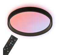 BRILONER - Plafón LED AuraGlow Regulable Con Mando Negro 38x8 cm | 25W, 2700lm, Cambio De Color, Función Memoria, Luz Nocturna, Plafón LED, Lámpara Salón, Lámpara Dormitorio