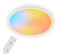 Briloner - Plafón LED Cielo Estrellado AuraGlow Regulable 37cm Blanco | AuraGlow, Efecto Backlight, Cambio de Color, Mando a Distancia, Plafón, Lámpara Salón, Lámpara Dormitorio