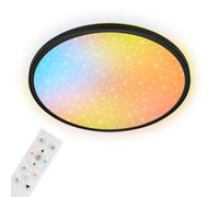 Briloner - Plafón LED Cielo Estrellado AuraGlow Regulable 37cm Negro | AuraGlow, Efecto Backlight, Cambio de Color, Mando a Distancia, Plafón, Lámpara Salón, Lámpara Dormitorio
