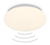 BRILONER - Plafón LED con detector de movimiento alcance IP54 3m, color de luz blanco cálido, detección de 120 grados, plafón LED, lámpara LED, 35x7,5 cm, blanco